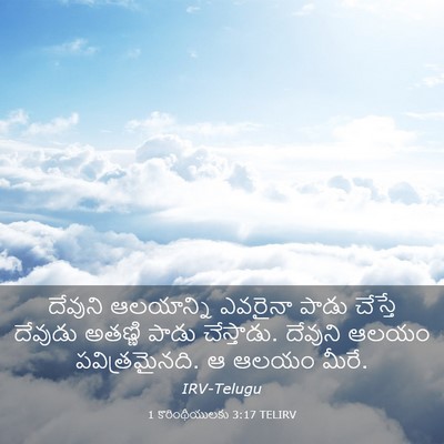 Picture 03 - 1 కొరింథీయులకు 3:17 TELIRV - దేవుని ఆలయాన్ని - Bible Verse Picture