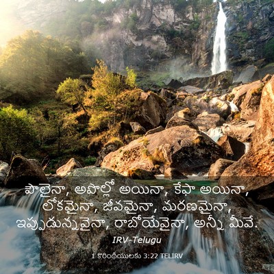 Picture 03 - 1 కొరింథీయులకు 3:22 TELIRV - పౌలైనా, అపొల్లో - Bible Verse Picture