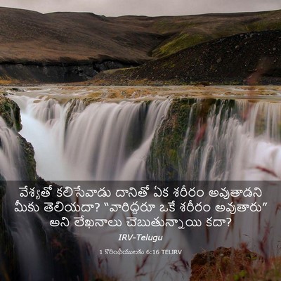 Picture 03 - 1 కొరింథీయులకు 6:16 TELIRV - వేశ్యతో కలిసేవాడు - Bible Verse Picture