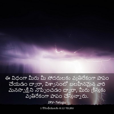 Picture 03 - 1 కొరింథీయులకు 8:12 TELIRV - ఈ విధంగా మీరు మీ - Bible Verse Picture
