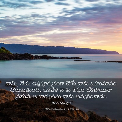 Picture 03 - 1 కొరింథీయులకు 9:17 TELIRV - దాన్ని నేను - Bible Verse Picture