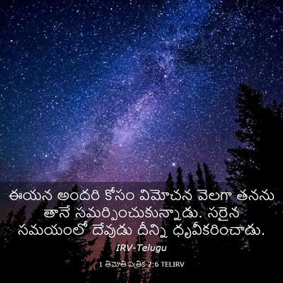 Picture 03 - 1 తిమోతి పత్రిక 2:6 TELIRV - ఈయన అందరి కోసం - Bible Verse Picture