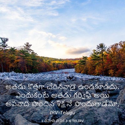 Picture 03 - 1 తిమోతి పత్రిక 3:6 TELIRV - అతడు కొత్తగా - Bible Verse Picture