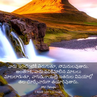 Picture 03 - 1 తిమోతి పత్రిక 5:13 TELIRV - వారు ఇంటింటికీ - Bible Verse Picture