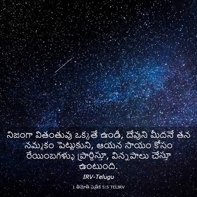 Picture 03 - 1 తిమోతి పత్రిక 5:5 TELIRV - నిజంగా వితంతువు - Bible Verse Picture