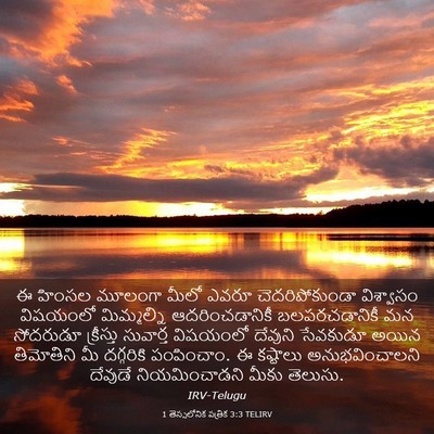 Picture 03 - 1 తెస్సలోనిక పత్రిక 3:3 TELIRV - ఈ హింసల మూలంగా - Bible Verse Picture