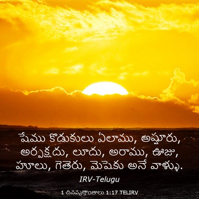 Picture 03 - 1 దినవృత్తాంతాలు 1:17 TELIRV - షేము కొడుకులు - Bible Verse Picture