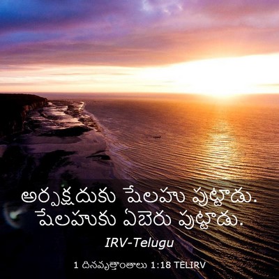 Picture 03 - 1 దినవృత్తాంతాలు 1:18 TELIRV - అర్పక్షదుకు షేలహు - Bible Verse Picture