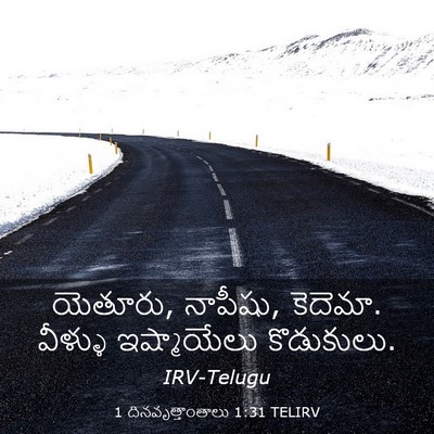 Picture 03 - 1 దినవృత్తాంతాలు 1:31 TELIRV - యెతూరు, నాపీషు, - Bible Verse Picture