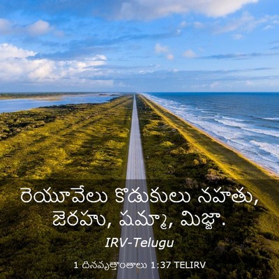 Picture 03 - 1 దినవృత్తాంతాలు 1:37 TELIRV - రెయూవేలు కొడుకులు - Bible Verse Picture