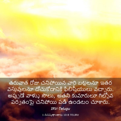 Picture 03 - 1 దినవృత్తాంతాలు 10:8 TELIRV - తరువాత రోజు - Bible Verse Picture