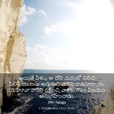 Picture 03 - 1 దినవృత్తాంతాలు 11:14 TELIRV - అయితే వీళ్ళు ఆ - Bible Verse Picture