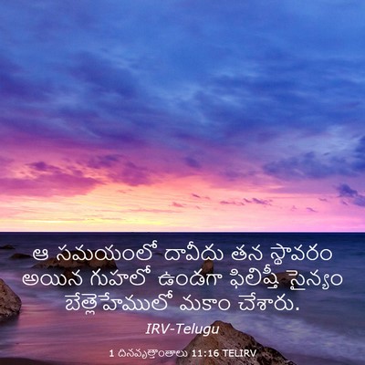 Picture 03 - 1 దినవృత్తాంతాలు 11:16 TELIRV - ఆ సమయంలో దావీదు తన - Bible Verse Picture