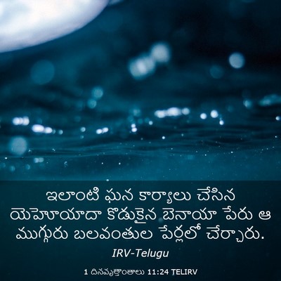 Picture 03 - 1 దినవృత్తాంతాలు 11:24 TELIRV - ఇలాంటి ఘన - Bible Verse Picture
