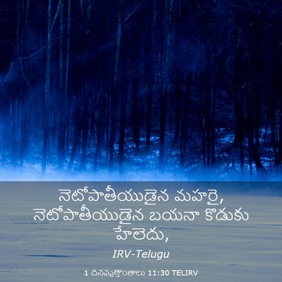 Picture 03 - 1 దినవృత్తాంతాలు 11:30 TELIRV - నెటోపాతీయుడైన - Bible Verse Picture