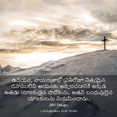 Picture 03 - 1 దినవృత్తాంతాలు 16:40 TELIRV - ఉదయం, - Bible Verse Picture
