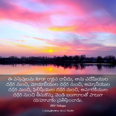 Picture 03 - 1 దినవృత్తాంతాలు 18:11 TELIRV - ఈ వస్తువులను కూడా - Bible Verse Picture