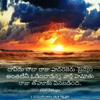 Picture 03 - 1 దినవృత్తాంతాలు 18:9 TELIRV - దావీదు సోబా రాజు - Bible Verse Picture