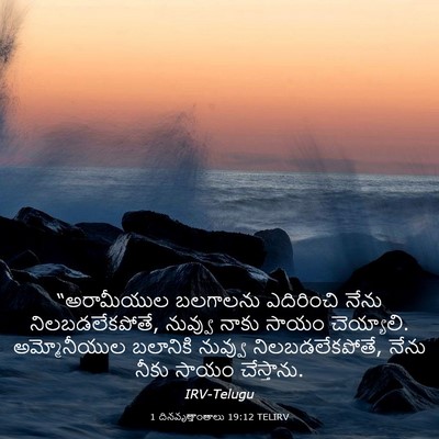 Picture 03 - 1 దినవృత్తాంతాలు 19:12 TELIRV - “అరామీయుల బలగాలను - Bible Verse Picture