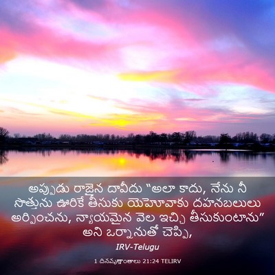 Picture 03 - 1 దినవృత్తాంతాలు 21:24 TELIRV - అప్పుడు రాజైన - Bible Verse Picture