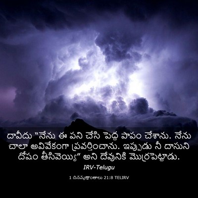 Picture 03 - 1 దినవృత్తాంతాలు 21:8 TELIRV - దావీదు “నేను ఈ పని - Bible Verse Picture