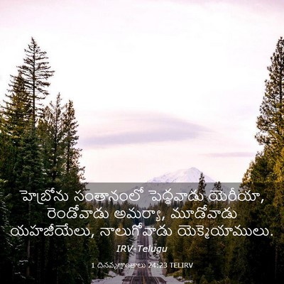 Picture 03 - 1 దినవృత్తాంతాలు 24:23 TELIRV - హెబ్రోను సంతానంలో - Bible Verse Picture