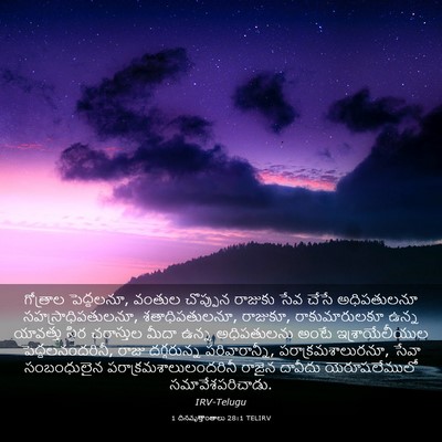 Picture 03 - 1 దినవృత్తాంతాలు 28:1 TELIRV - గోత్రాల పెద్దలనూ, - Bible Verse Picture