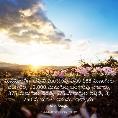 Picture 03 - 1 దినవృత్తాంతాలు 29:7 TELIRV - మనస్పూర్తిగా - Bible Verse Picture
