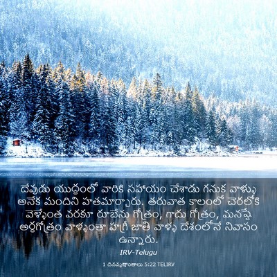 Picture 03 - 1 దినవృత్తాంతాలు 5:22 TELIRV - దేవుడు యుద్ధంలో - Bible Verse Picture