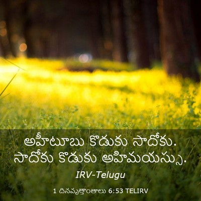 Picture 03 - 1 దినవృత్తాంతాలు 6:53 TELIRV - అహీటూబు కొడుకు - Bible Verse Picture