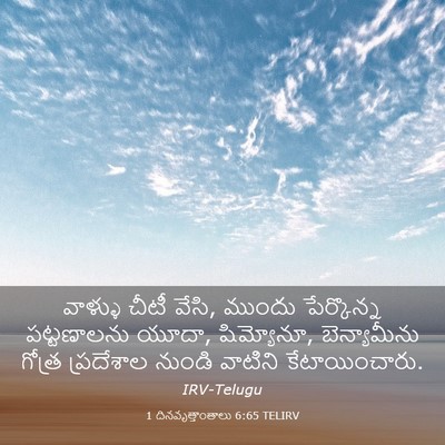Picture 03 - 1 దినవృత్తాంతాలు 6:65 TELIRV - వాళ్ళు చీటీ వేసి, - Bible Verse Picture