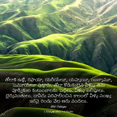 Picture 03 - 1 దినవృత్తాంతాలు 7:2 TELIRV - తోలాకి ఉజ్జీ, - Bible Verse Picture