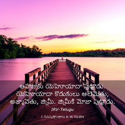 Picture 03 - 1 దినవృత్తాంతాలు 8:36 TELIRV - ఆహాజుకు యెహోయాదా - Bible Verse Picture