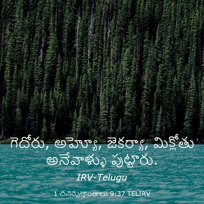 Picture 03 - 1 దినవృత్తాంతాలు 9:37 TELIRV - గెదోరు, అహ్యో, - Bible Verse Picture