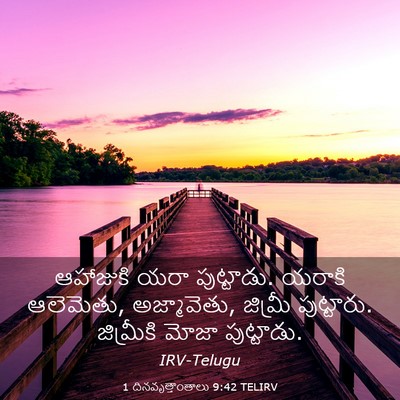 Picture 03 - 1 దినవృత్తాంతాలు 9:42 TELIRV - ఆహాజుకి యరా - Bible Verse Picture