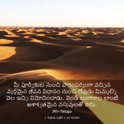 Picture 03 - 1 పేతురు పత్రిక 1:18 TELIRV - మీ పూర్వీకుల - Bible Verse Picture
