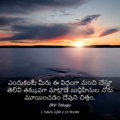 Picture 03 - 1 పేతురు పత్రిక 2:15 TELIRV - ఎందుకంటే మీరు ఈ - Bible Verse Picture