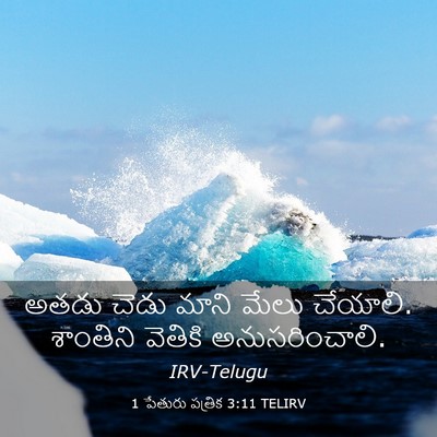 Picture 03 - 1 పేతురు పత్రిక 3:11 TELIRV - అతడు చెడు మాని - Bible Verse Picture