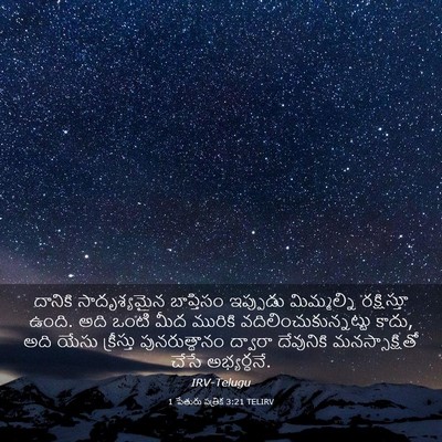 Picture 03 - 1 పేతురు పత్రిక 3:21 TELIRV - దానికి సాదృశ్యమైన - Bible Verse Picture