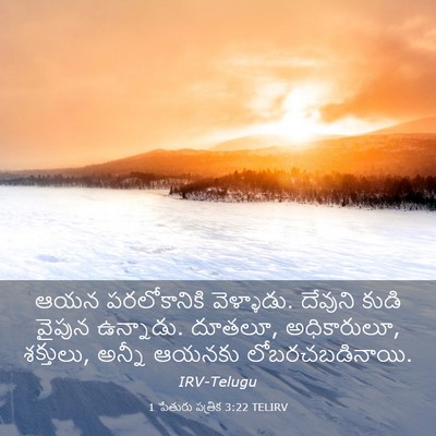 Picture 03 - 1 పేతురు పత్రిక 3:22 TELIRV - ఆయన పరలోకానికి - Bible Verse Picture