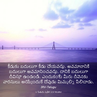 Picture 03 - 1 పేతురు పత్రిక 3:9 TELIRV - కీడుకు బదులుగా - Bible Verse Picture