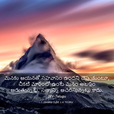Picture 03 - 1 యోహాను పత్రిక 1:6 TELIRV - మనకు ఆయనతో సహవాసం - Bible Verse Picture