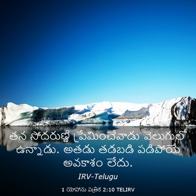 Picture 03 - 1 యోహాను పత్రిక 2:10 TELIRV - తన సోదరుణ్ణి - Bible Verse Picture