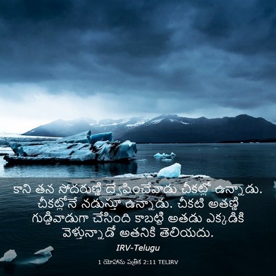 Picture 03 - 1 యోహాను పత్రిక 2:11 TELIRV - కాని తన సోదరుణ్ణి - Bible Verse Picture