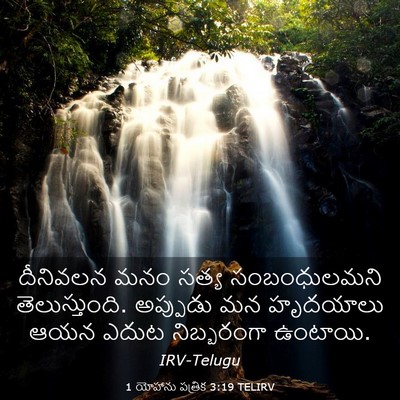 Picture 03 - 1 యోహాను పత్రిక 3:19 TELIRV - దీనివలన మనం సత్య - Bible Verse Picture