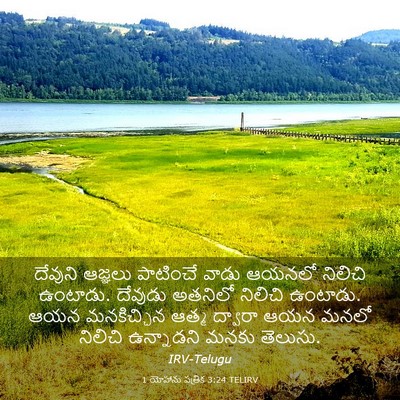 Picture 03 - 1 యోహాను పత్రిక 3:24 TELIRV - దేవుని ఆజ్ఞలు - Bible Verse Picture