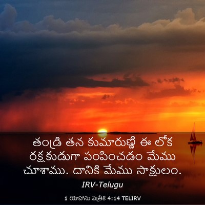 Picture 03 - 1 యోహాను పత్రిక 4:14 TELIRV - తండ్రి తన - Bible Verse Picture
