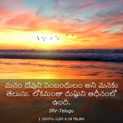 Picture 03 - 1 యోహాను పత్రిక 5:19 TELIRV - మనం దేవుని - Bible Verse Picture