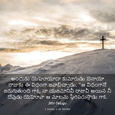 Picture 03 - 1 రాజులు 1:36 TELIRV - అందుకు యెహోయాదా - Bible Verse Picture