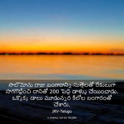 Picture 03 - 1 రాజులు 10:16 TELIRV - సొలొమోను రాజు - Bible Verse Picture